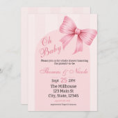 Baby Girl Douche Invitation Coquette Bow esthétiqu (Devant / Derrière)
