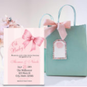 Baby Girl Douche Invitation Coquette Bow esthétiqu