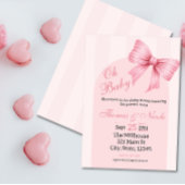 Baby Girl Douche Invitation Coquette Bow esthétiqu