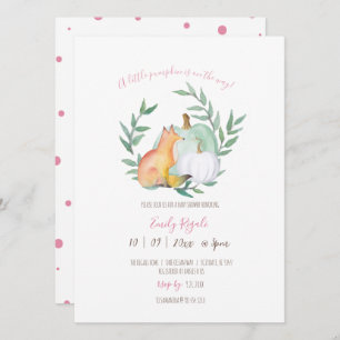 Baby Girl Douche Invitations Aquarelle Fox