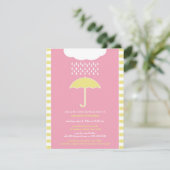 Baby Girl Douche rose Parapluie Invitation (Debout devant)