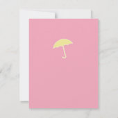 Baby Girl Douche rose Parapluie Invitation (Dos)