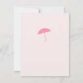 Baby Girl Douche rose Parapluie Invitation (Dos)