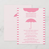 Baby Girl Douche rose Parapluie Invitation (Devant / Derrière)