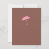Baby Girl Douche rose Parapluie Invitation (Dos)