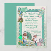 Baby Girl Douche Tweets Invitation (Devant / Derrière)