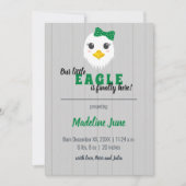 Baby Girl Eagle Green Vertical Baby Faire-part (Devant)