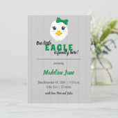Baby Girl Eagle Green Vertical Baby Faire-part (Debout devant)