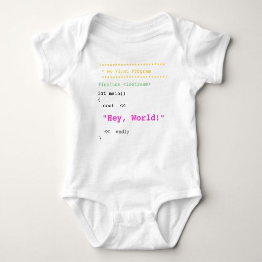 Baby Girl eerste C++ programma Romper (Voorkant)