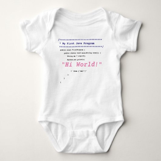 Baby Girl eerste Java-programma Romper (Voorkant)