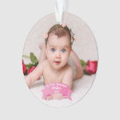 Baby Girl Eerste kerstfoto Acrylyl Ornament (voorkant)