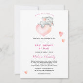 Baby Girl Elephant Baby shower per post Kaart (Voorkant)