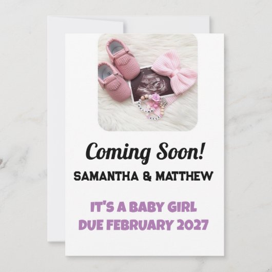 Baby Girl Faire-part Ultrasound (Devant)