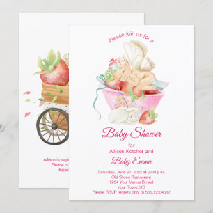 Baby Girl Fairy in Roze Teacup Baby shower   Kaart