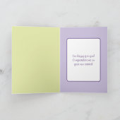 Baby girl felicitaties paars groen kaart (Binnen)