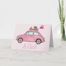 Baby Girl Fiat 500 felicitaties Kaart