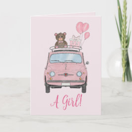 Baby Girl Fiat 500 felicitaties Kaart