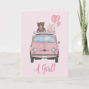 Baby Girl Fiat 500 felicitaties Kaart