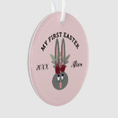 Baby Girl First Easter Pink Bunny Personalized Ornament (voorkant)
