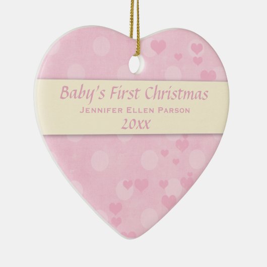 Baby Girl First Kerstversiering Keramisch Ornament (Rechts)