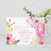 Baby Girl Floral Faire-part de naissance (Debout devant)