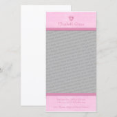 Baby Girl Footprints Faire-part de naissance photo (Devant / Derrière)