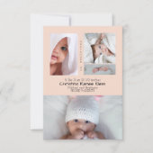 Baby Girl Foto Collage Peach Modern Birth (Voorkant)