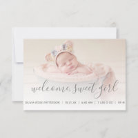 Baby Girl Foto Gray Quatrefoil geboorte