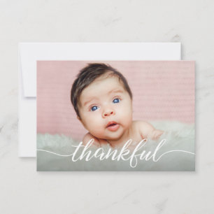 Baby Girl Foto's Roze Thankful Baby shower Kaart