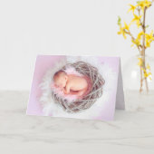 Baby Girl Gefeliciteerd Kaart (Gele Bloem)