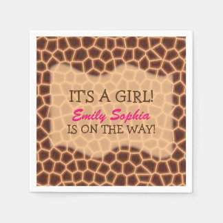 Baby Girl - Giraffe Gewaardeerd Baby shower Servet