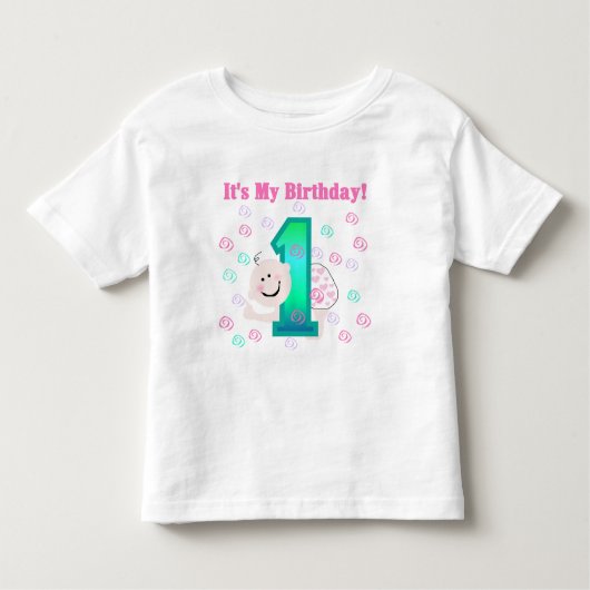 Baby Girl Het is mijn 1e verjaardag Kinder Shirts (Voorkant)