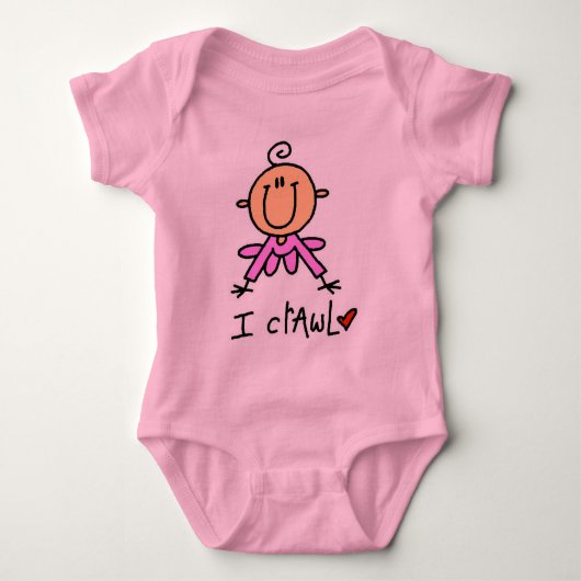 Baby Girl I Crawl Tshirts en geschenken (Voorkant)