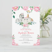 Baby Girl Jungle Animaux Douche Invitation (Debout devant)