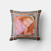 Baby Girl Keepomwille Foto Birth Stats Brown Kussen (Achterkant)