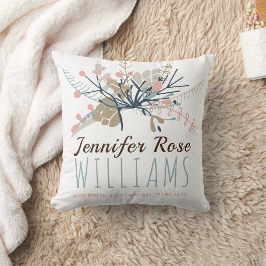 Baby Girl Keepomwille Foto Birth Stats Kussen (Deken)