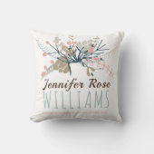 Baby Girl Keepomwille Foto Birth Stats Kussen (Voorkant)