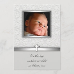 Baby Girl Lace Baptism of Christening Invitations Kaart