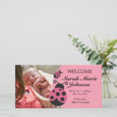Baby Girl Ladybug Faire-part de naissance (Debout devant)