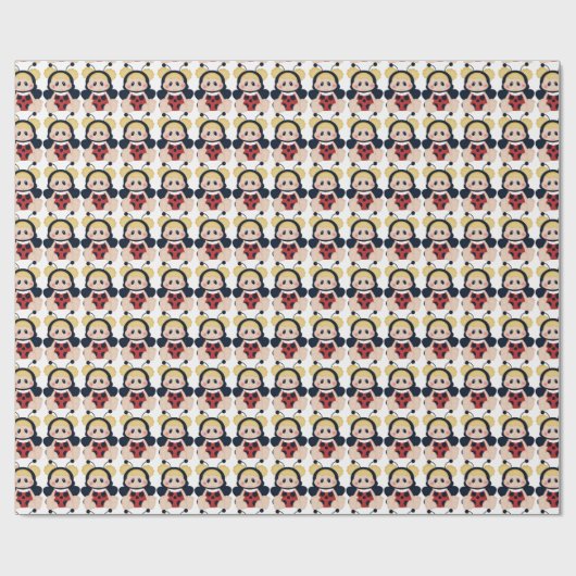 Baby Girl Ladybug inpakpapier (Vlak)