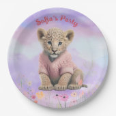 Baby Girl Leopard Party Paper Bord (Voorkant)
