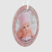 Baby Girl Little Princess First Kerstkeepomwille Ornament (voorkant)