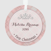 Baby Girl Little Princess First Kerstkeepomwille Ornament (achterkant)