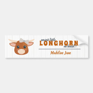 Baby Girl Longhorn Burnt Oranje Aankondiging Bumpersticker