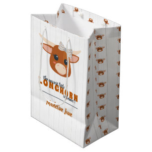Baby Girl Longhorn Burnt Sinaasappel Medium Cadeauzakje