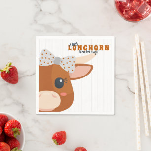 Baby Girl Longhorn verbrand Oranje Baby shower Servet