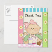 Baby Girl Merci de douche carte postale (Devant / Derrière)