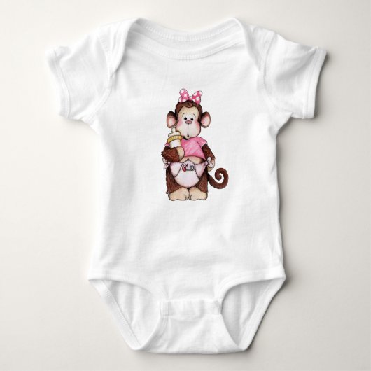 Baby Girl Monkey Romper (Voorkant)