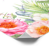 Baby Girl Name Birth Stat Custom Floral Art Poster (Coin)