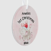 Baby Girl Name First Christmas 2023 Rose & Custom (devant)